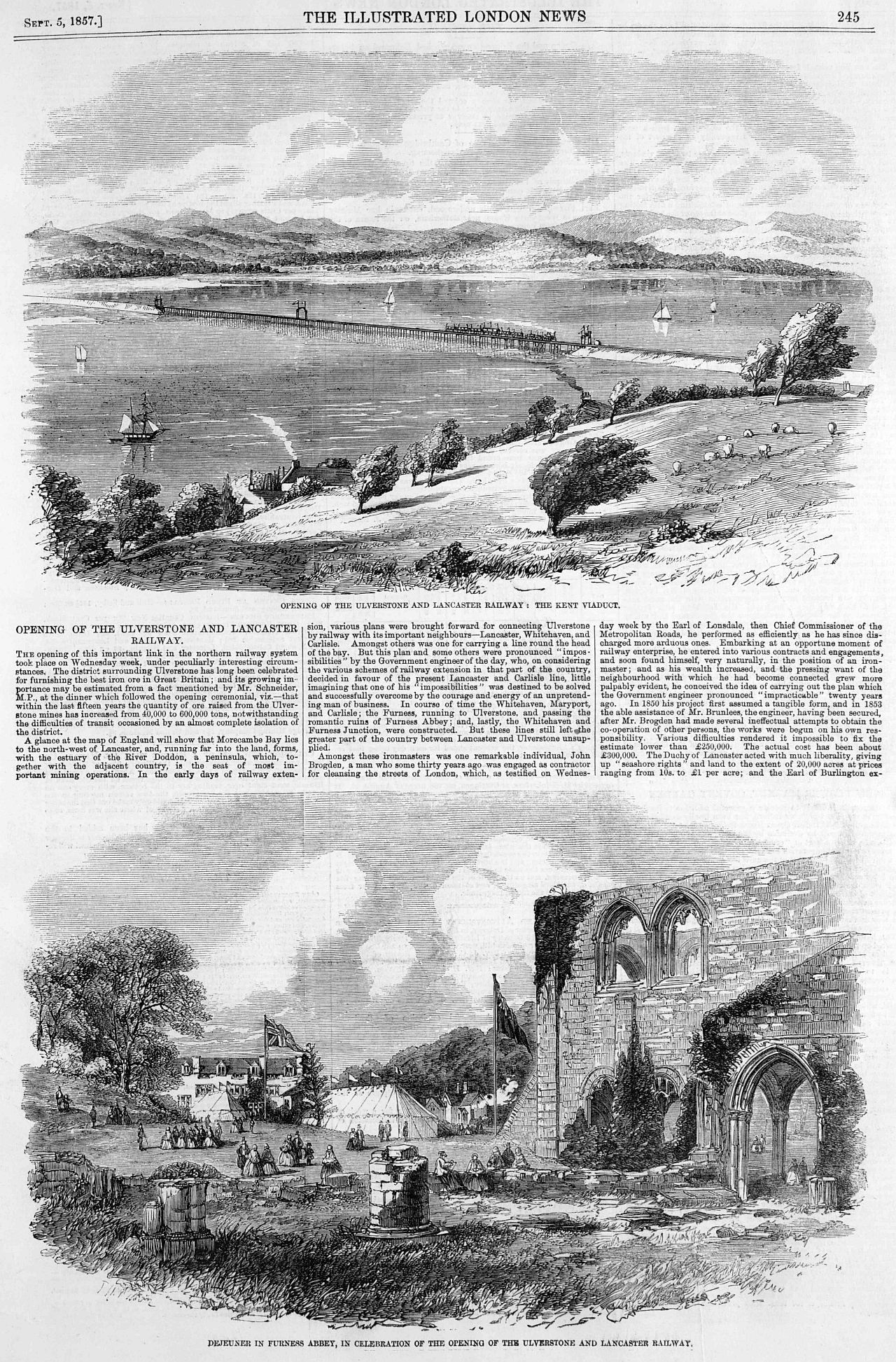 opening of Ulverston railway